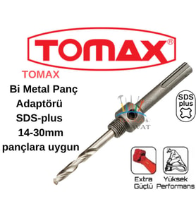 Tomax Hss Bi Metal Panç Adaptörü Sds Plus 14-30 mm