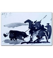 Cakatablo Bullfight Scene 1960 by Pablo Picasso MDF Tablo