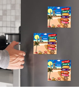 Antalya Tasarımlı 3'lü Ahşap Magnet