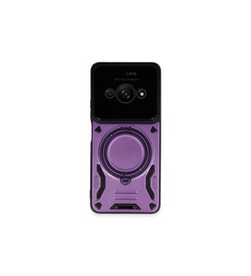 Xiaomi Poco C61 Kılıf Joy Lens Standlı Kapak - Mor