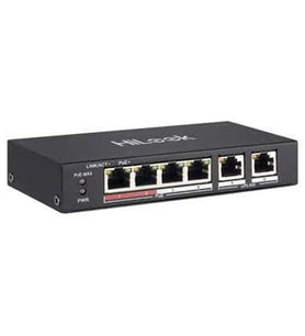 HILOOK 4port +2 UPLINK 60w FULL PoE NS-0106P-35(B) 10/100 Yönetilemez Switch Long Range 250Metre