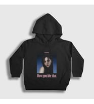 Presmono Unisex Çocuk Siyah Poster Jisoo Blackpink Kapüşonlu Sweatshirt 271952tt
