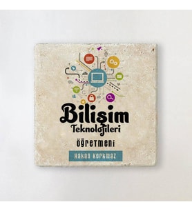 Kişiye Özel Bilişim Teknolojileri Öğretmenlerine Bardak Altlığı