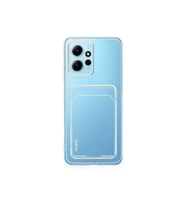 Xiaomi Redmi Note 12 4G Kılıf Kart Bölmeli Şeffaf Silikon Kartlıklı