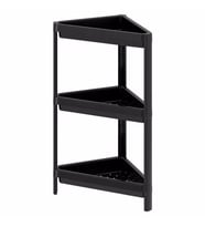 Banyo Raf Ünitesi Üçgen Raf IKEA Siyah Pratik Raf Ünitesi 33x33x71 cm