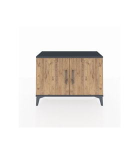Arges Şifonyer Tek Raflı 2 Kapaklı 88x30x64 Antrasit-Çam