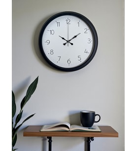 Pure Time Black 40 Cm Metal Duvar Saati