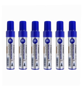 Mavi Permanent Markör Marker Kesik Uçlu Koli Kalemi Mavi 10 mm Mr-6010 6 Adet