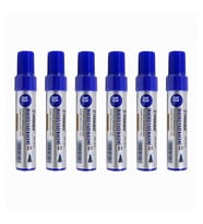 Mavi Permanent Markör Marker Kesik Uçlu Koli Kalemi Mavi 10 mm Mr-6010 6 Adet