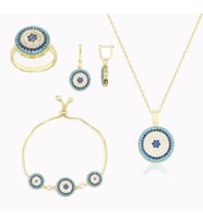 Silveranka 925 Ayar Gümüş Takı Seti Nazar Set