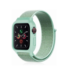 Mey İthalat® Watch 42Mm Hasırlı Cırtcırtlı Kasalı Kordon - Turkuaz