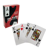 Kırmızı Pvc Plastik Su Geçirmez Jumbo Blackjack iskambil Oyun Kağıdı cin443kr