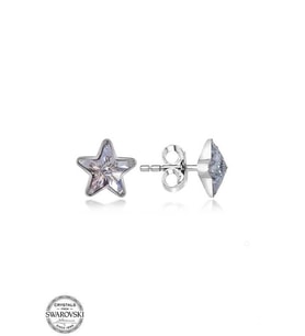 Swarovski Crystal Taşlı Gümüş Yıldız Çivili Kadın Küpe