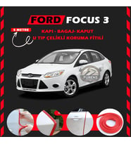 Ford Focus 3 Oto Araç Kapı Koruma Fitili 5metre Parlak Kırmızı Renk