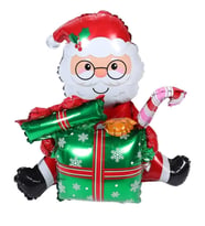 Yılbaşı Partisi Hediye Paketli Noel Baba Folyo Balon 1 Adet
