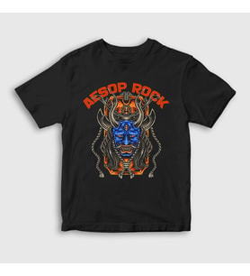 Presmono Unisex Çocuk Siyah Oni Aesop Rock T-Shirt 544481tt