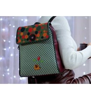 Fil Figürlü Kapaklı Sırt Çantası Etnik Bohem Style - BORDO