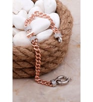 I Harfli Gumet Rose Gümüş Bileklik 4064