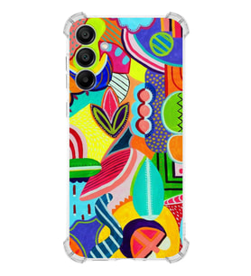 PrintiFy Samsung Galaxy A15 Uyumlu Retro Color 6 Baskılı Şeffaf Köşe Korumalı Antişok Kılıf