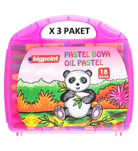 Bigpoint Pastel Boya 18 Renk - Pembe Çantalı x 3 Adet