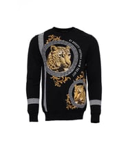 Siyah Taşlı Desenli Sweatshirt - Wessi