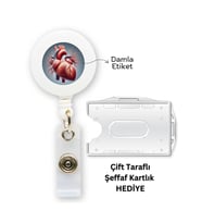 Kalp Anatomisi Damla Etiket Yoyo Yaka Kartlığı Yatay Dikey Kart Koruyucu