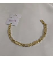Xuping VIP Kaliteli Antialerjik 14K Altın Kaplamalı Labirent Detaylı Zirkon Taşlı Gold Bileklik