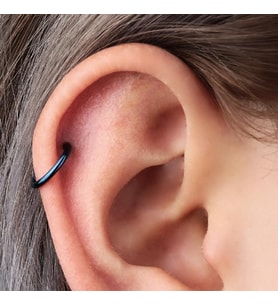 8 mm Siyah Cerrahi Çelik Düz Halka Tragus Piercing Helix Kıkırdak Rook Daith (Çok Renkli)