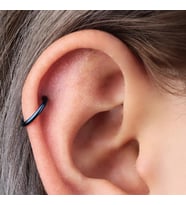 8 mm Siyah Cerrahi Çelik Düz Halka Tragus Piercing Helix Kıkırdak Rook Daith (Çok Renkli)