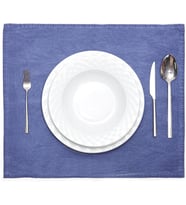Taşlanmış Indigo Denim Pamuk Amerikan Servisi- 2'li Set