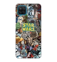 Samsung Galaxy A12 Uyumlu Star Wars Kolaj Tasarımlı Şeffaf Telefon Kılıfı