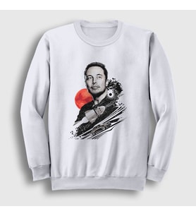Presmono Unisex Beyaz Genius Elon Musk Sweatshirt 333900tt