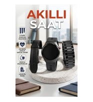 SW-32 Akıllı Saat 3 Kordonlu Metal Kasa Deri ve Silikon Kordon Seçenekli