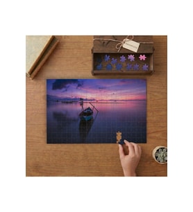 Pembe Gökyüzü, Sandal, Deniz Tasarımı 240 parça Ahşap Puzzle Ahşap Kutuda MP02757