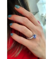 Sky Diamond Purple Tanzanit Taşlı 925 ayar Gümüş Tek Taş Yüzük