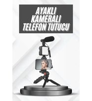 Telefon Tutucu Mikrofonlu Işıklı Youtuber Video Kayıt