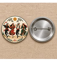 Dabke Ritmi Filistin Temalı 58 mm İğneli Rozet