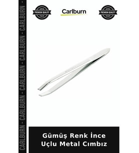 Özel Üretim Kişisel Bakım Kaş Makyaj Güzellik Metal Cımbız - Gümüş Renk - İnce Uç