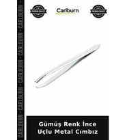Özel Üretim Kişisel Bakım Kaş Makyaj Güzellik Metal Cımbız - Gümüş Renk - İnce Uç