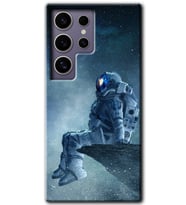 Galaxy S24 Ultra Kılıf HD Desen Baskılı Kılıf - Astronot Yalnızlığı