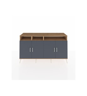 Kronos Konsol 6 Raflı 4 Kapaklı 176x59x99 Çam-Antrasit/Çam