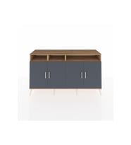Kronos Konsol 6 Raflı 4 Kapaklı 176x59x99 Çam-Antrasit/Çam