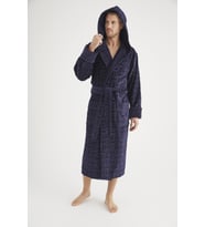Jakarlı %100 Cotton Erkek Bornozu (Lacivert)