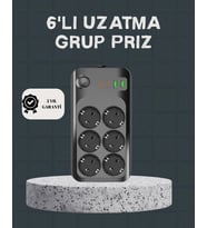 Termal Akım Korumalı 6’lı Uzatma Priz USB Type-C Hızlı Şarj 2500W