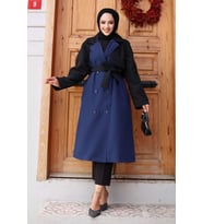Kolu Garnili  Trençkot  İndigo 4435