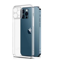 Vendas iPhone 14 Pro Fora Serisi Kamera Korumalı Şeffaf Silikon Kılıf + Cam Ekran Koruyucu (Renksiz)