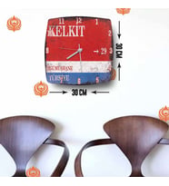 Gümüşhane Kelkit Sokak Tabelası Baskılı Ahşap Saat