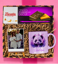 eJOYA Kişiye Özel Kupa Bardak & Choco Biscuit & Kişiye Özel Fotoğraflık 111776 (Mor)