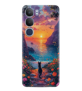 Vivo Y19S Kılıf Boutique Baskılı Resimli Manzara Kedi Pcode -096
