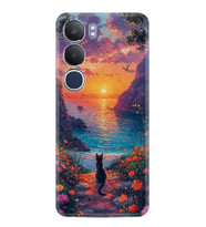 Vivo Y19S Kılıf Boutique Baskılı Resimli Manzara Kedi Pcode -096